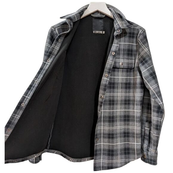 Linksoul Jacket Mens S Plaid Shacket Thick Snap Buttons Down Front Collared - Picture 4 of 8